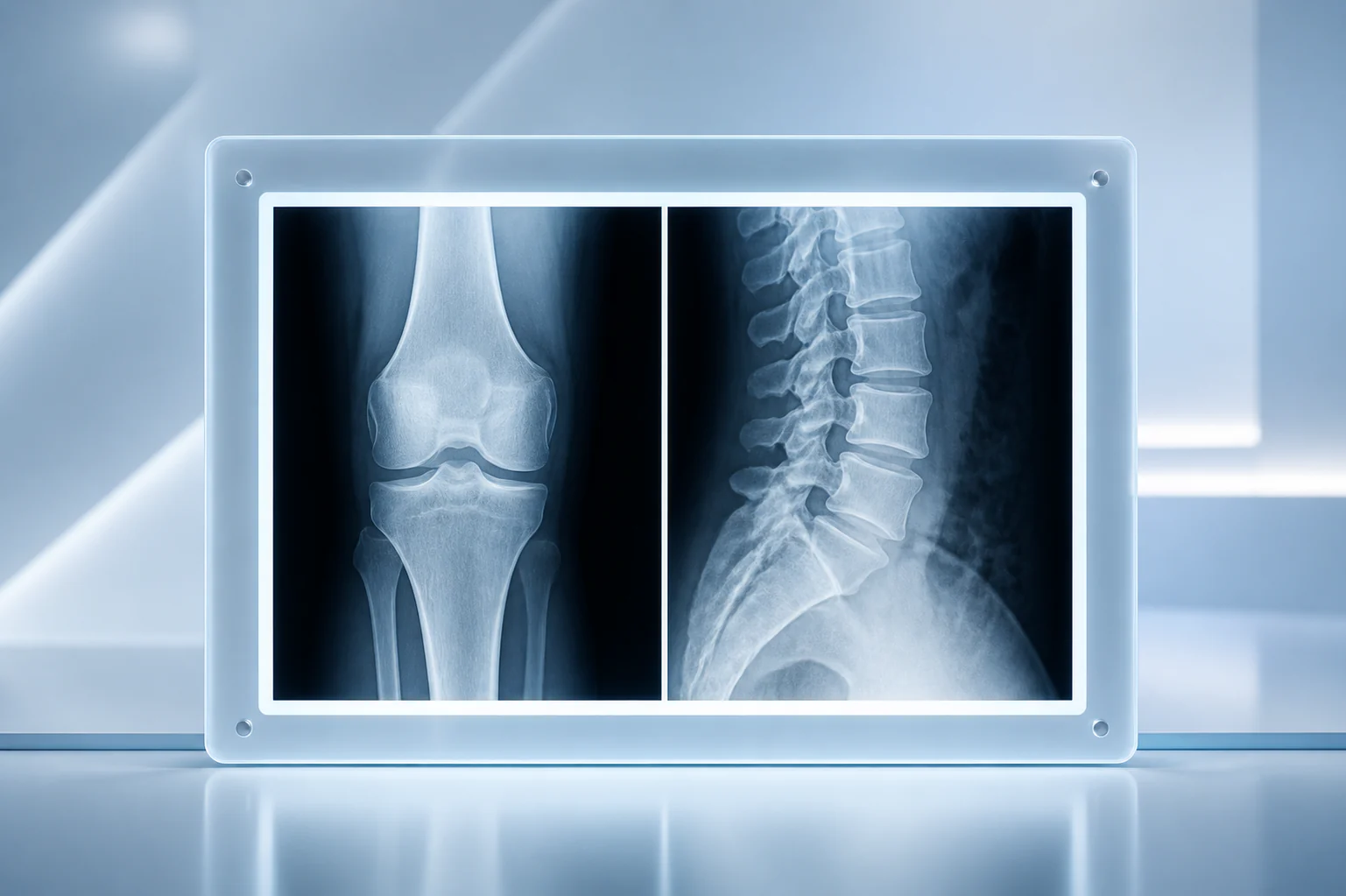 X-ray 검사를 표현한 의료 이미지